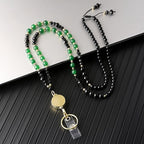 AIDSOTOU Lanyards for ID Badges and Keys, Natural Stone Beaded Teacher Lanyard - Image 6