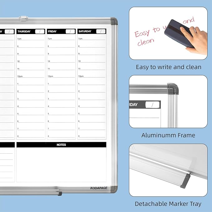 Large Weekly Dry Erase Board, Weekly Planner whiteboard - Image 3