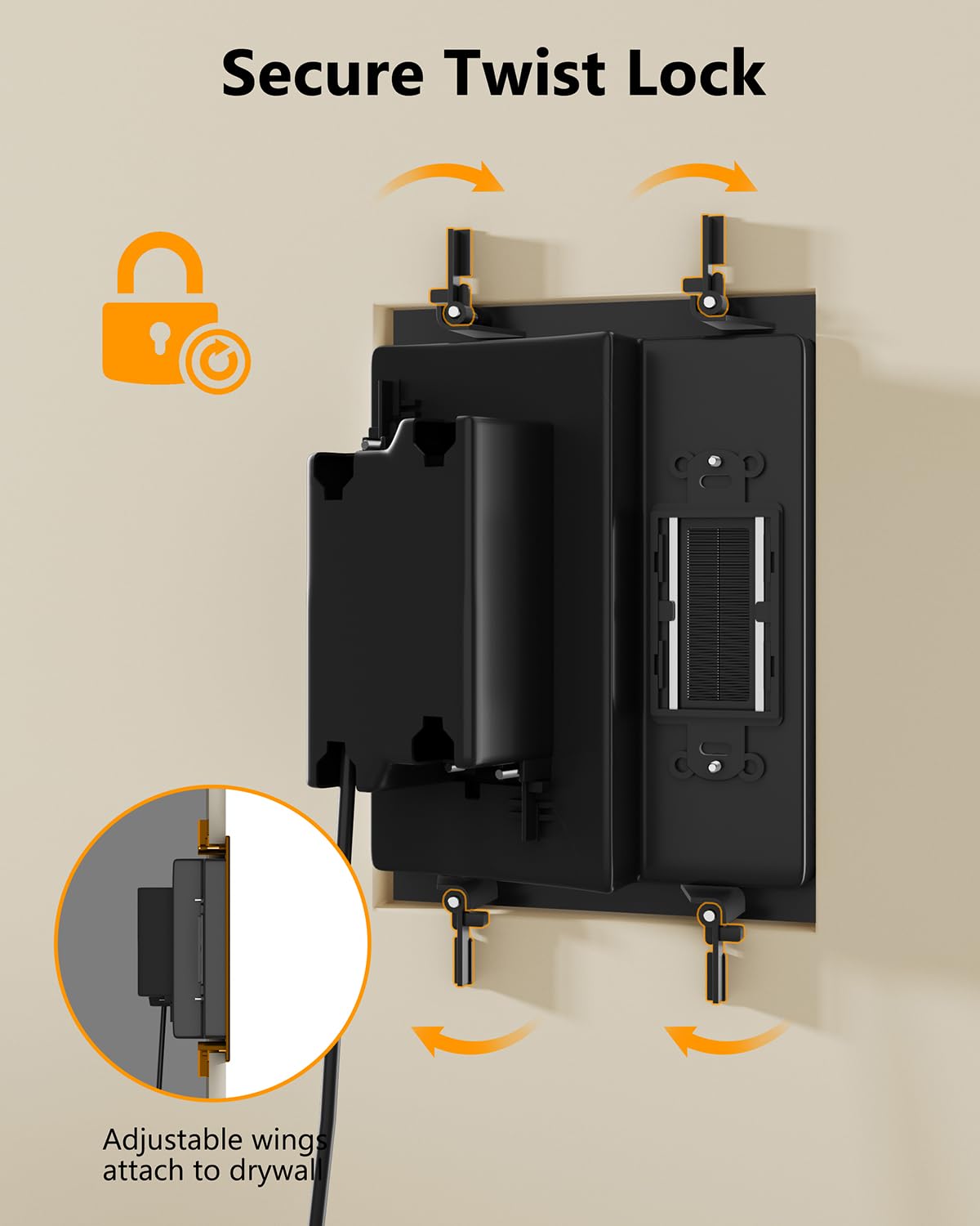 FORGING MOUNT in-Wall Cable Management Kit with Recessed Power Outlet Box,Cor...