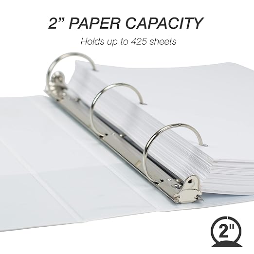 Samsill 2 Inch 3 Ring Binder, Made in USA, Economy Round Ring, 425 Sheet - Image 2