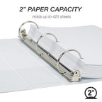 Samsill 2 Inch 3 Ring Binder, Made in USA, Economy Round Ring, 425 Sheet - Image 2