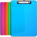 Plastic Clipboards with Low Profile Clip Set of 6-12.5 x 9 Inch Multi Color by OfficeSolutionsDirect