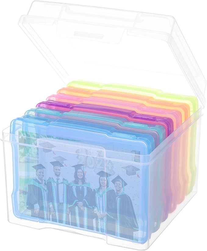 COSICS Photo Storage Box 4" x 6", Extra Large Transparent Plastic Photo by Cosics