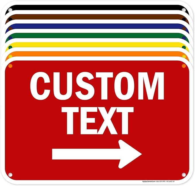 Custom Arrow, Custom Directional Sign, Right Arrow, 12x18 Inches, 55 mil thick by MySignCenter