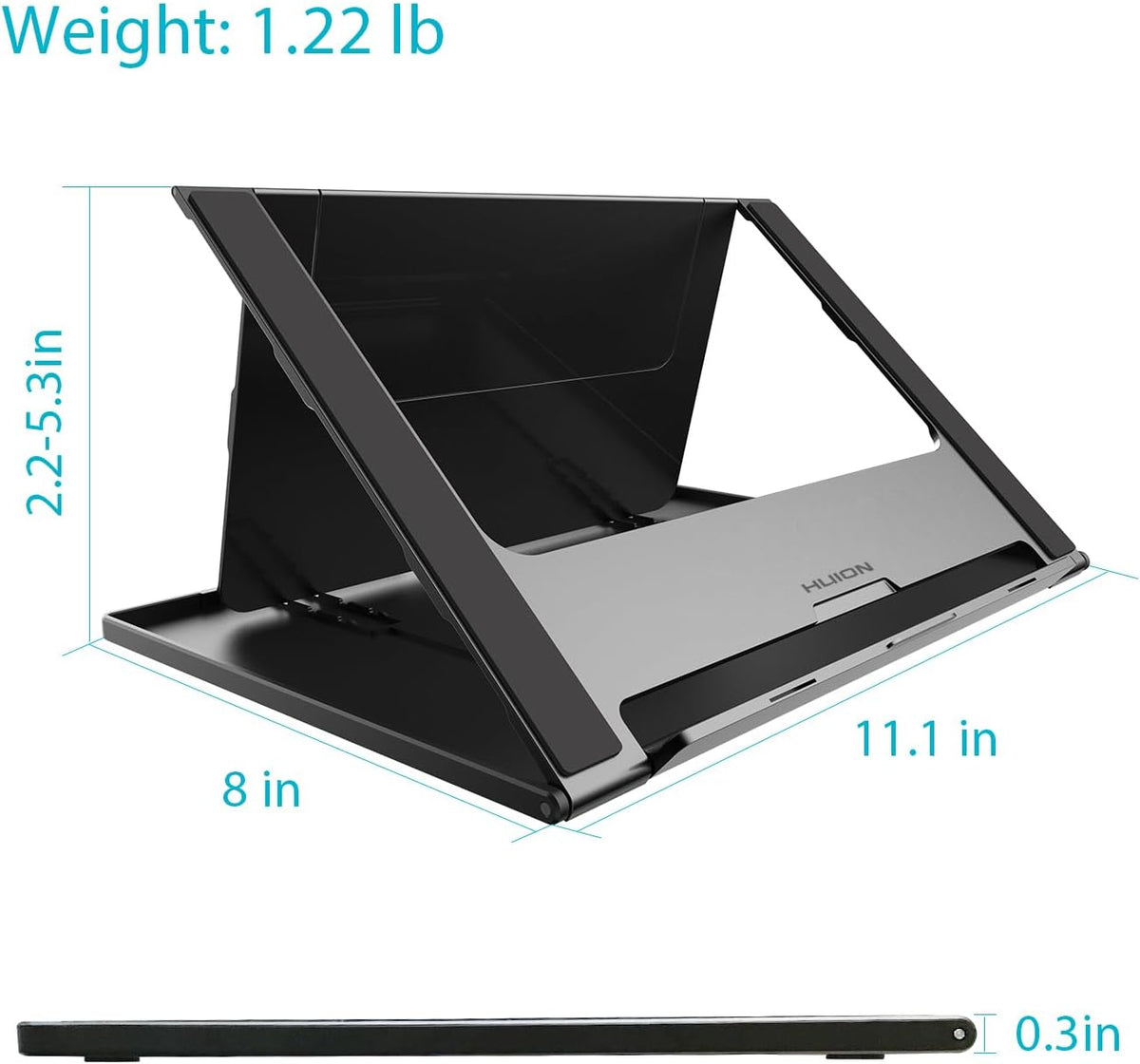 HUION ST200 Adjustable Laptop Stand for Desk, Aluminum Computer Stand