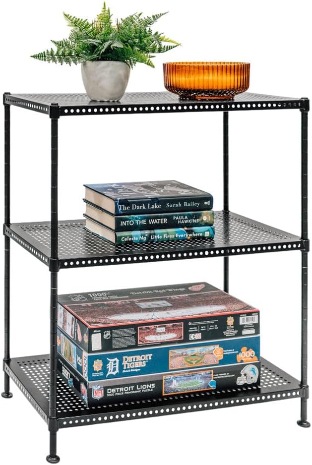 Shelving Inc. 12" d x 24" w x 28" h 3-Tier Perforated Metal Shelving, Standard by ShelvingInc