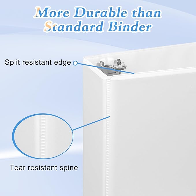 CIXILDTS 2 Inch D Ring Binders, 3 Ring Binder Fit US Letter Size Paper - Image 4