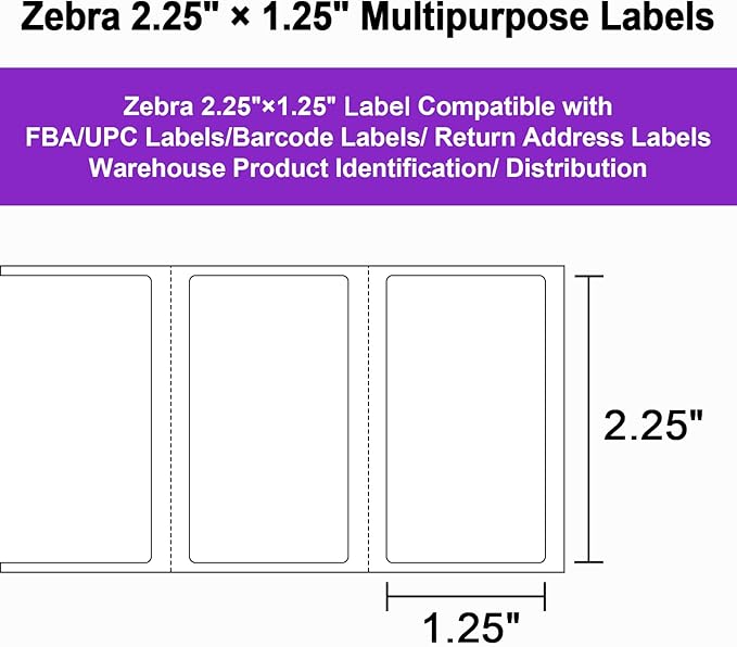 12 Rolls 12000 Labels 2.25" x 1.25" Direct Thermal Labels - Image 3