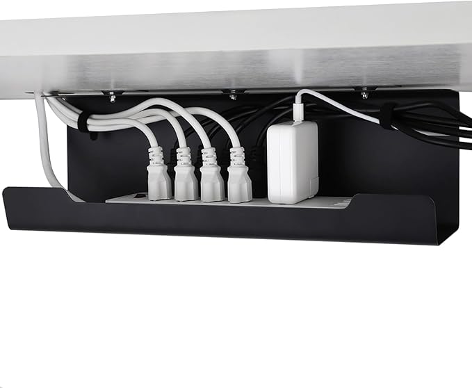 VIDOR Under Desk Cable Management Tray 2-Pack, No Drill Alloy Steel - Image 7