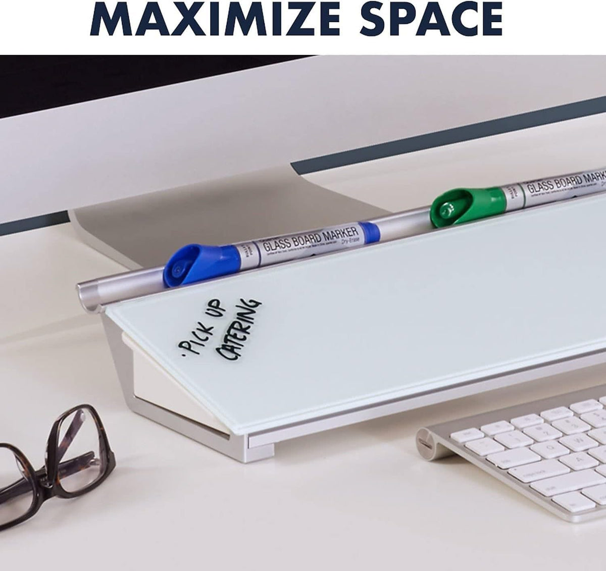 Quartet Glass Dry Erase White Board, Desktop Computer Pad for Notetaking, 18&...