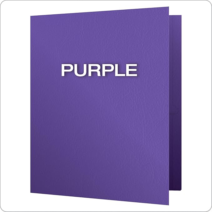 Oxford Twin-Pocket Folders, Textured Paper, Letter Size, Holds 100 Sheets - Image 3