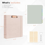 Ospelelf 3 Ring Binder with Clipboard 2 Inch Leather Binder - Image 3