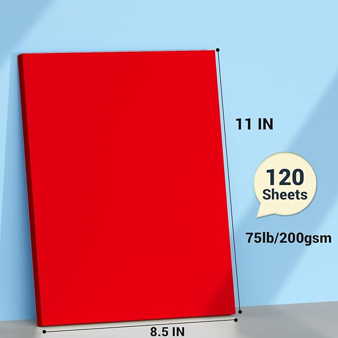 Cardstock Paper, 120 Sheets Christmas Card Stock, 200GSM Thick Printer Paper - Image 2