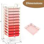 GLACER 10 Drawers Rolling Cart, Storage Cart - Image 3