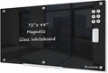J&J worldwide Glass Whiteboard 6' x 4', Magnetic Black Glass Dry Erase Board by JJworldwide