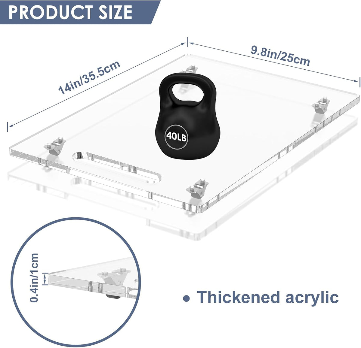 Sliding Tray for Coffee Maker, 9.8" x 14" Acrylic Appliance Sliders