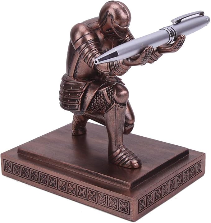 Amoysanli Knight Pen Holder Desk Organizers and Accessories Desk Decor Resin - Image 2