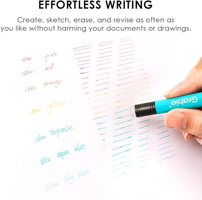 Grabie Erasable Gel Pens, 9 Colors Erasable Pens Multicolor, Make Mistakes - Image 8