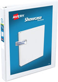 Avery Showcase Standard View 3 Ring Binders, 1" Slant Rings, 250-Sheet Capacity, 1.4 Inch Wide Spine, White Binders, Ideal for Lightweight Organization and Occasional Referencing (12-Pack of 19601)