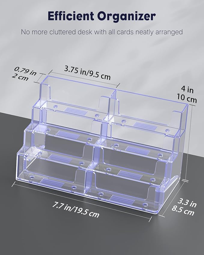 Uniclife 2 Pack Acrylic Business Card Holder - Image 2