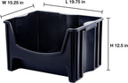 mighty tuff jumbo stackable storage bins, pack of shown in use