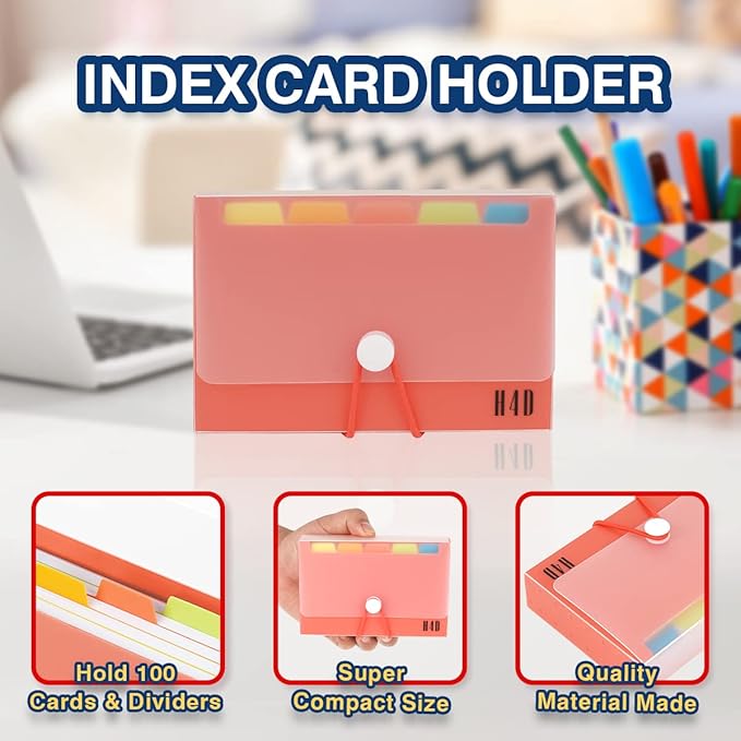 H4D 3x5 Index Card Case with 100 Heavyweight Ruled Index Cards and Dividers - Image 3