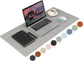 Wolaile PU Leather Desk Pad Blotter, Light Grey Waterproof Office Desktop Mat by Wolaile