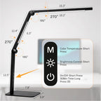led desk lamp for home office with base showing dimensions
