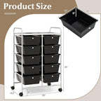 GOFLAME 10-Drawer Rolling Storage Cart, Art Craft Storage Organizer on Wheels - Image 3