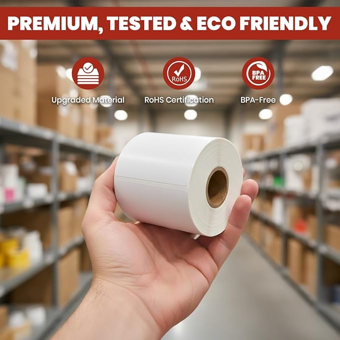 3" x 2" Direct Thermal Labels Roll, 10 Rolls, Compatible - Image 4