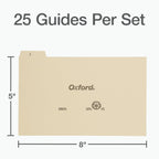 Oxford A-Z Card Guides, 5" x 8", 1/5-Cut Tabs, Manila, 25/Set (B8525)