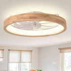 24" low profile flush mount wood fandelier ceiling, main product view