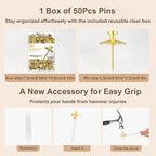 50pcs Gold Thumb Tacks for Picture Hangers - Image 2