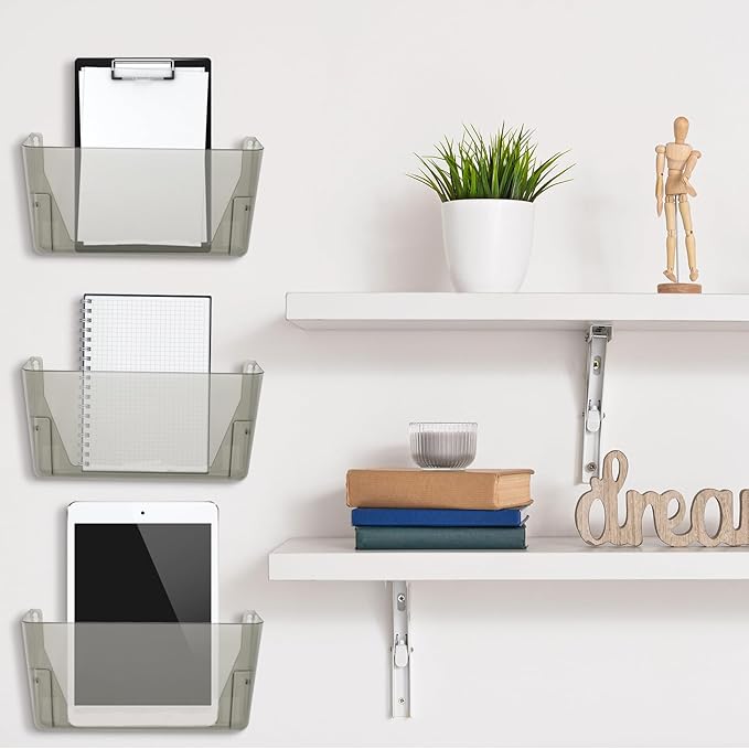 Colarr 8 Pcs Wall File Holder Organizer Plastic Wall Mount Mail Organizer - Image 5