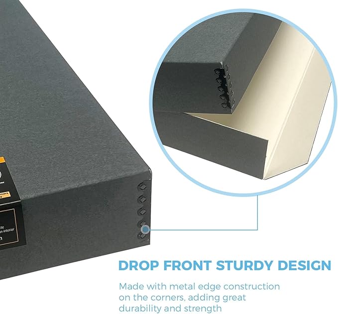 Lineco Museum Archival Storage Box, 14.75x18.75x3 in. Drop Front Design. - Image 3