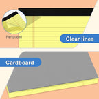 5" x 8" Yellow Legal Pads Writing Pads 12 Pack of Notepad 80gsm Paper Small - Image 3