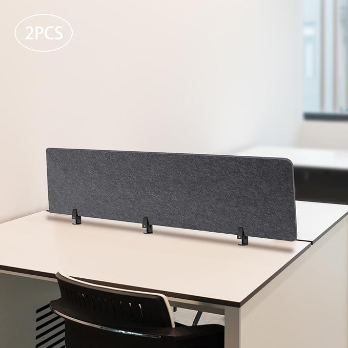 Clamp-On Acoustic Desk Divider, Desktop Privacy Panel, Sound Absorbing - Image 6