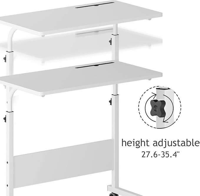 DlandHome Rolling Desk Adjustable Standing Desk, Mobile Side Table 31.4 Inches - Image 5