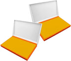2 Pack Plastic Case Stamp Pad Large Size, Dark Yellow Color by ZIGEL