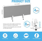 Desk Divider 4 Pcs Desk Privacy Panel 47.2''L x 15.8W'' Office Partitions Grey - Image 2
