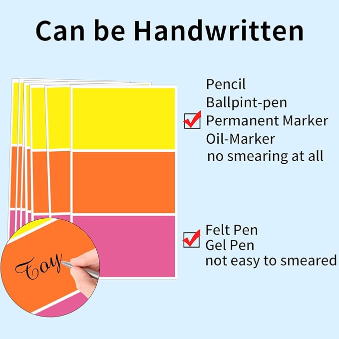 STARLIBOO Removable Colored Labels Stickers, 3X5 Inch Removable Large Label - Image 4