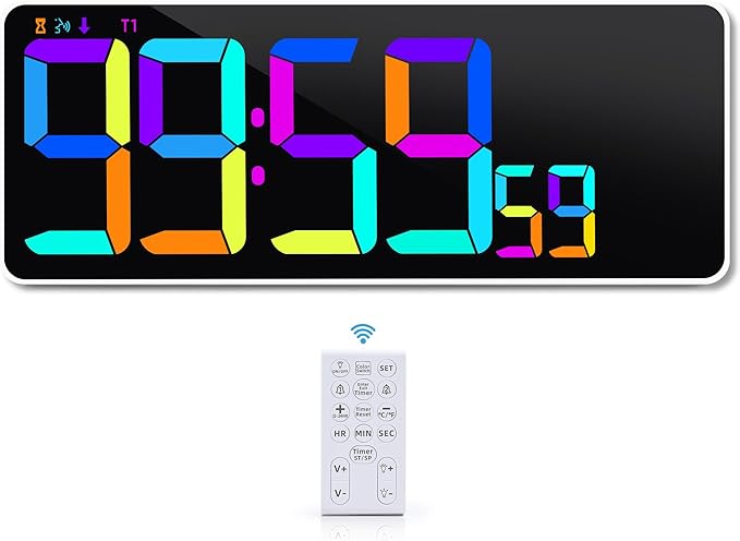 KMMKGG Large 13.7" LED Digital Timer（5''Nunmber）, 11 Color Changing, Count by Unknown