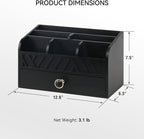 Desk Organizer with Drawer Mail Organizer Countertop Wood Desk Drawer Tabletop - Image 3