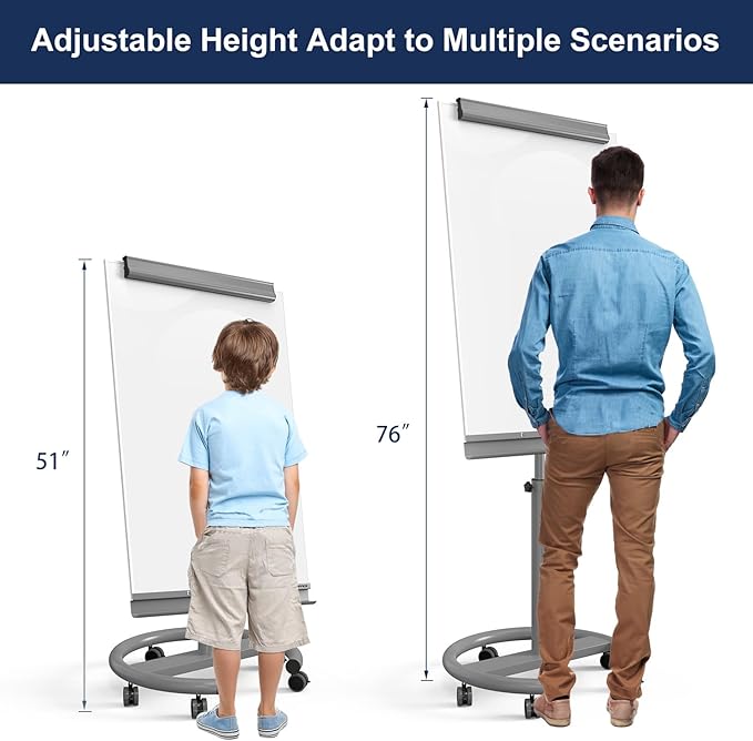 TSJ OFFICE Rolling Whiteboard Standing - Image 3