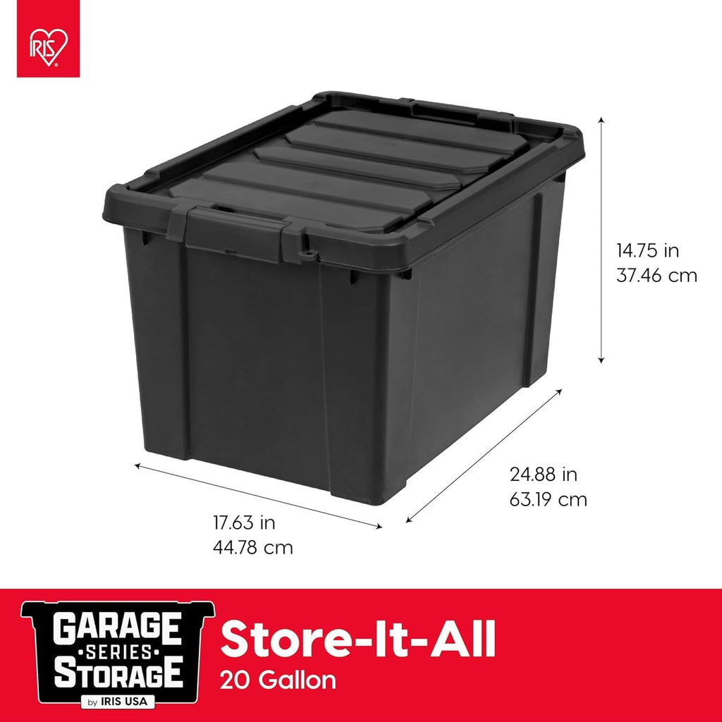 iris usa 6-pack 20 gal heavy duty lockable shown in use