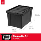 iris usa 6-pack 20 gal heavy duty lockable shown in use