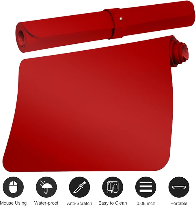 Boutilon Leather Desk Pad Protector, Non-Slip Mouse Pad, Laptop Desk Pad - Image 3