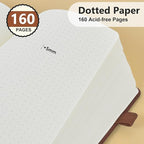 PERCUN Dotted Journal Notebook for Men & Women, 160 Pages Dot Grid notebook for - Image 4