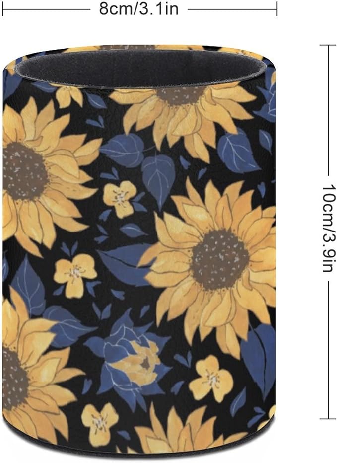 DIYYAO Personalize Sunflower Pattern Circular Pen Holder - Image 2