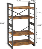 Homeiju Bookshelf, Dorm Desk Hutch, Desk Shelf Organizer, 4 Tier Stackable - Image 3